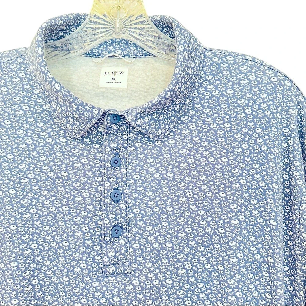 J. Crew Long Sleeve Performance‎ Polo Shirt COOLMAX Technology Men's XL Blue